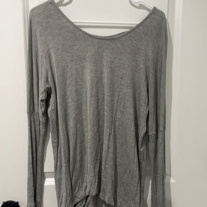 lascana gray backless long sleeve shirt
